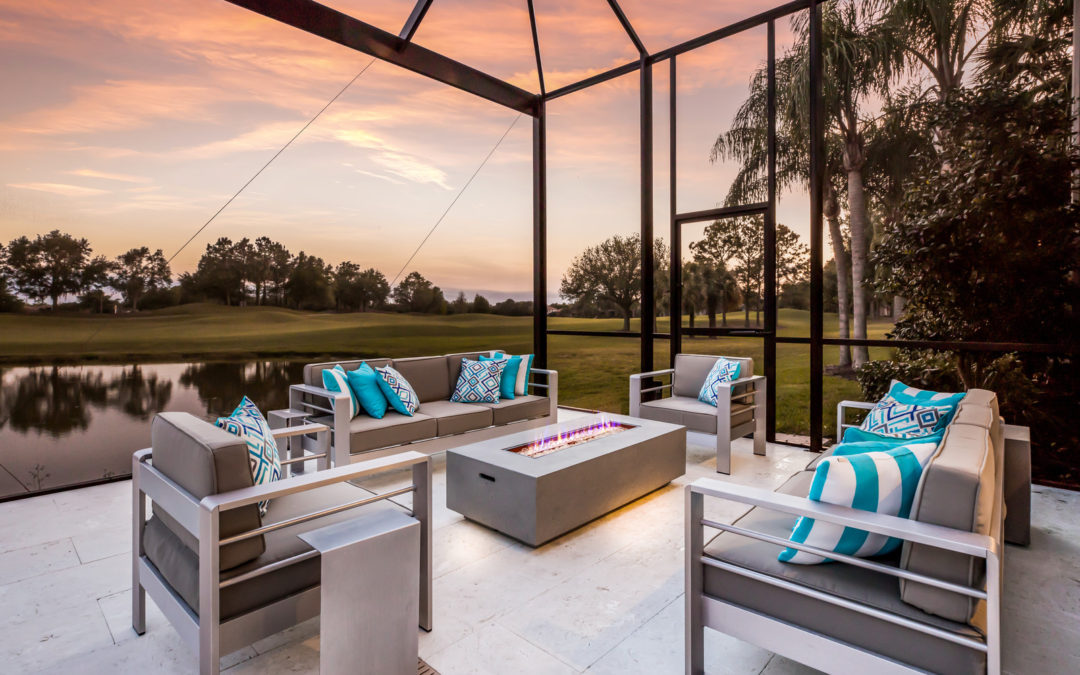 Patio with outdoor fireplace