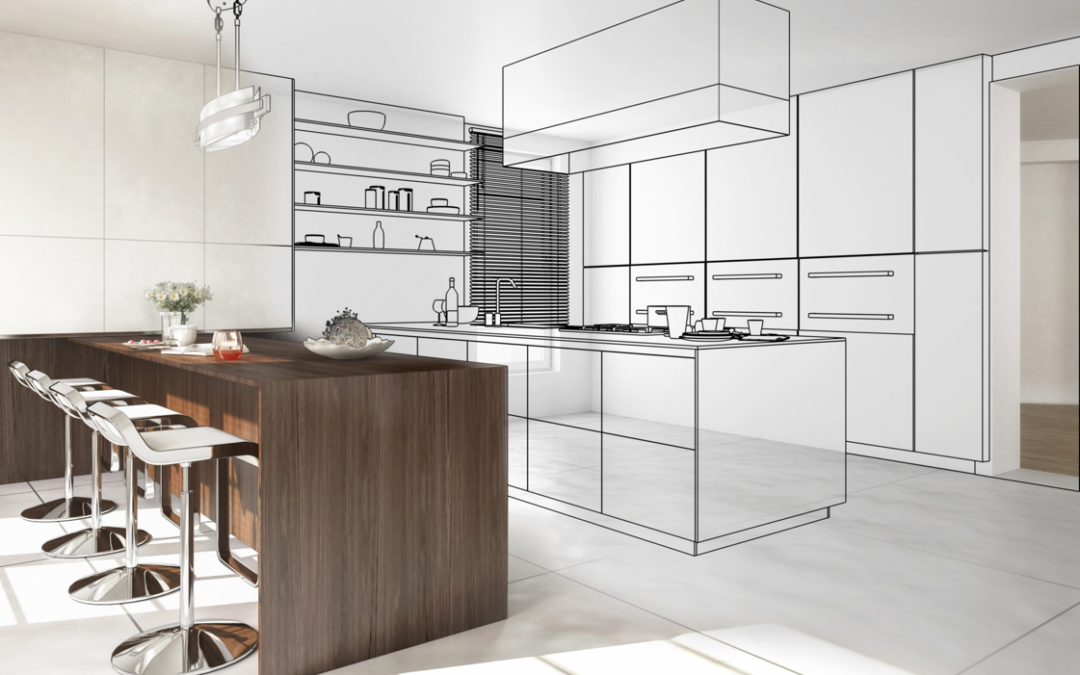3D technology showing kitchen design