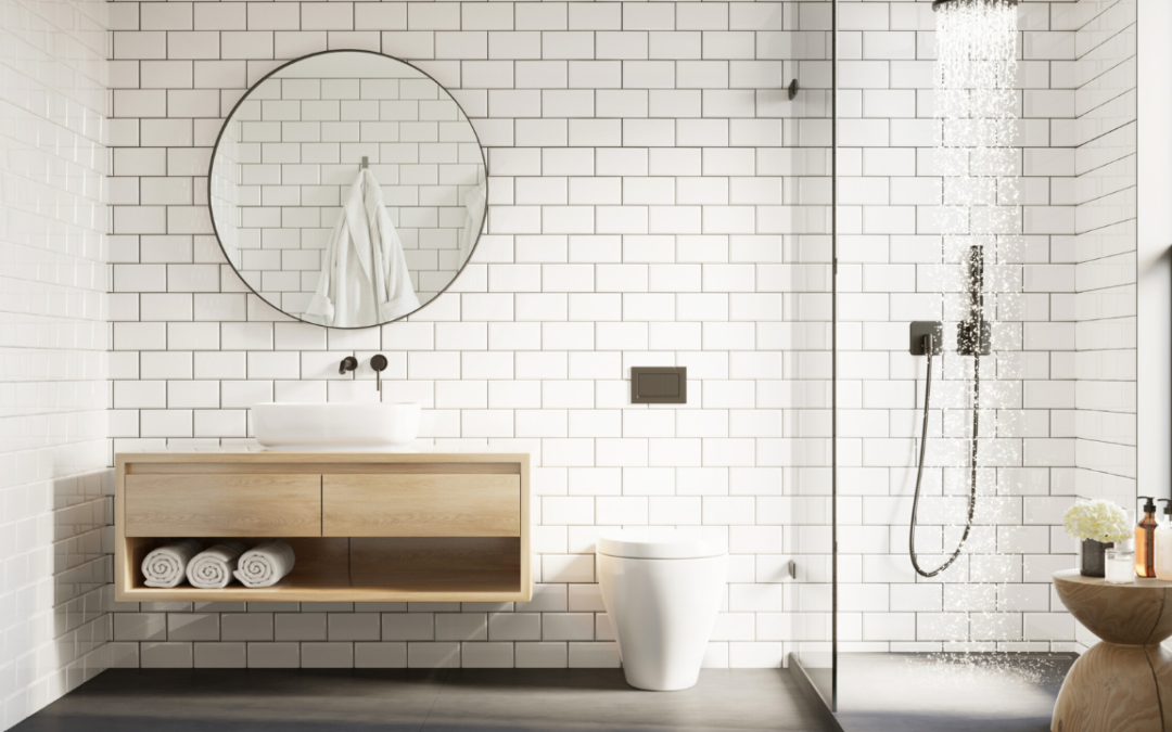 White tile wall bathroom